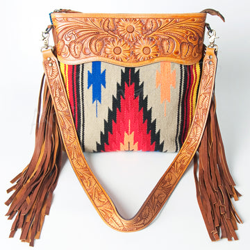 American Darling Signature Crossbody Hand Tooled Saddle Blanket Genuine Leather Women Bag Western Handbag Purse